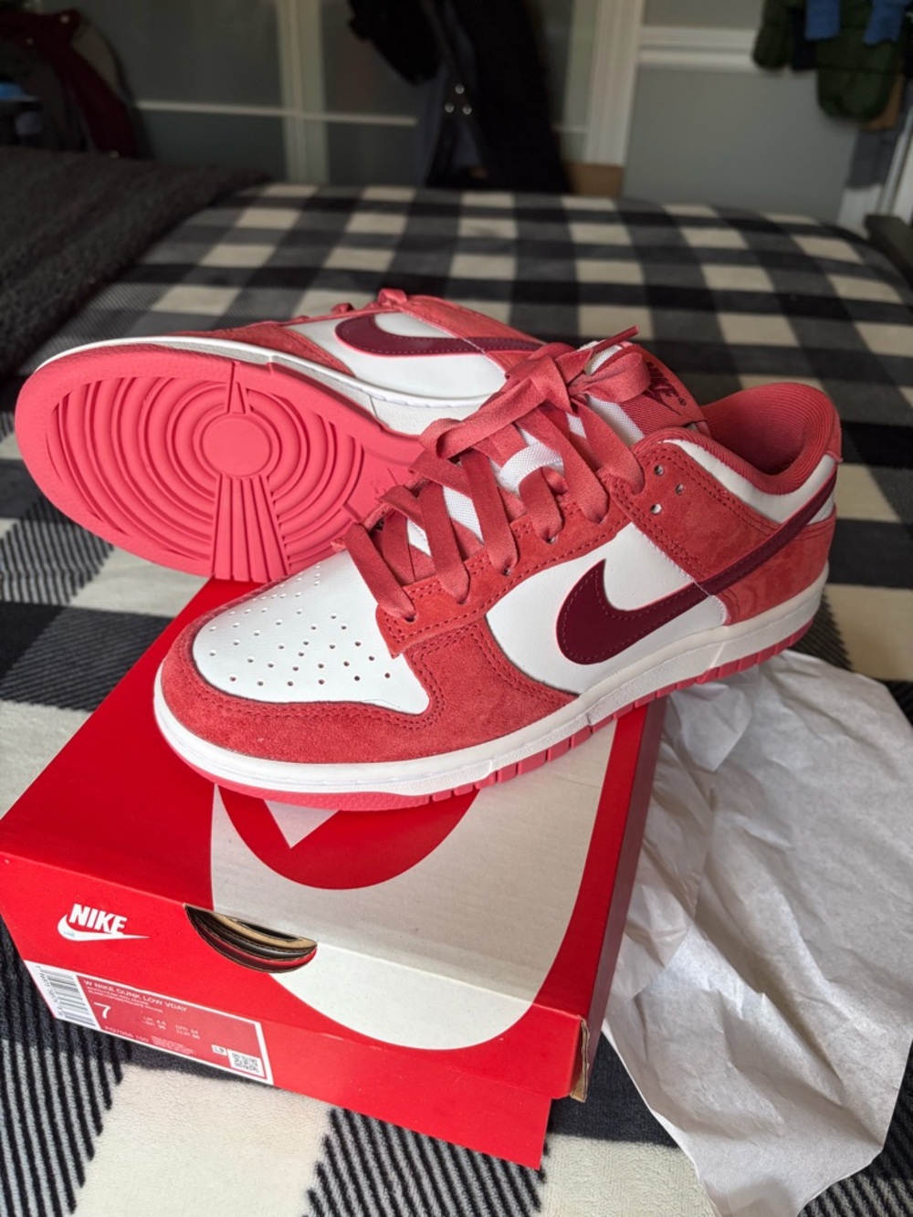 Nike Berry and White Dunk Low VDay Box